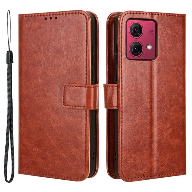 SKALO Motorola Moto G84 5G Lompakkokotelo PU-nahkaa - Ruskea