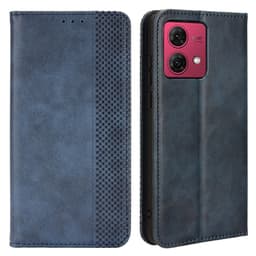 SKALO Motorola Moto G84 5G Embossed Premium Plånboksfodral - Blå