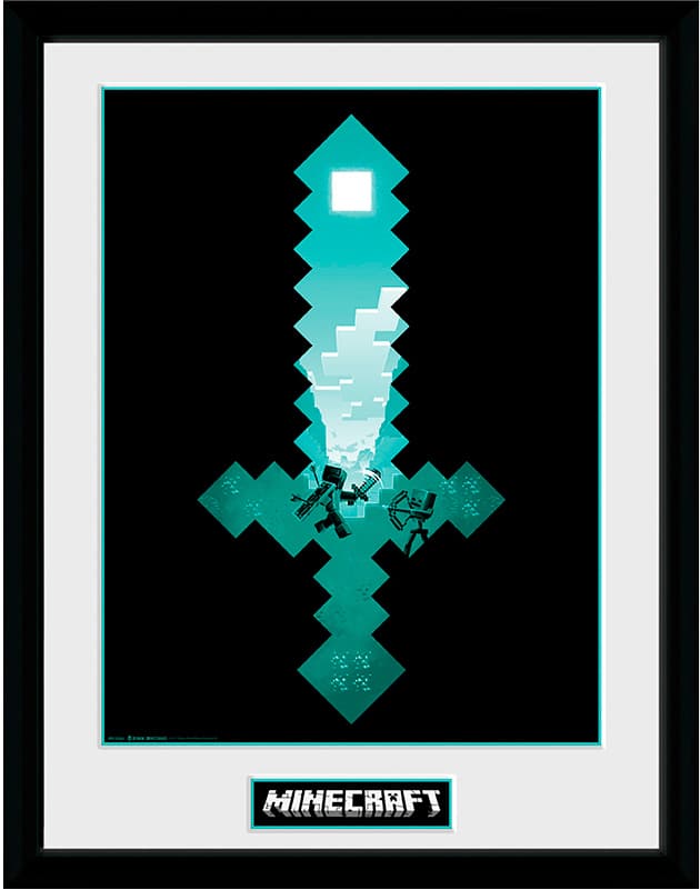 GB eye Minecraft innrammet plakat (Diamond Sword)