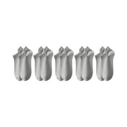 5-pakning usynlige sokker med hælbeskyttelse, båtsokker for menn Grå