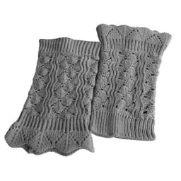 Mote Hekle Strikket Lace Trim Boot Mansjetter Toppers Leg Warmers Sokker Grå