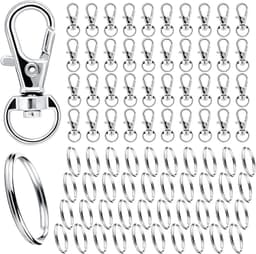 80-pack metall allsidig praktisk nøkkelring med ring Sølv