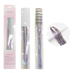 Tinsel Hair 6-pack Clip i hårförlängningar Laser Gold Wire Shiny Peruk