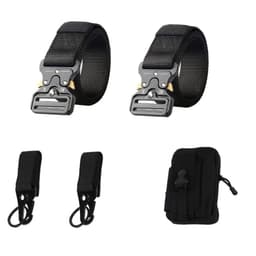 5 st Outdoor Tactical Bälte Pocket Nyckelring Set Musta