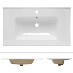 Vask med pop-up afløb og overløb 81x16,5x46 cm hvid