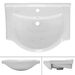 ML Design keramiskt handfat vit 67,5x21,5x51,5 cm, inbyggt handfat