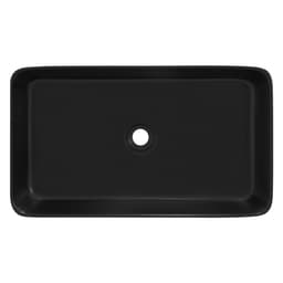 ML-Design keramiskt handfat i matt svart 68x38x12 cm kantigt