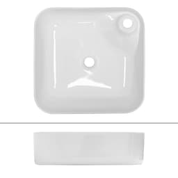 ECD Germany håndvask - 435 x 435 x 125 mm - fremstillet af keramik - hvid