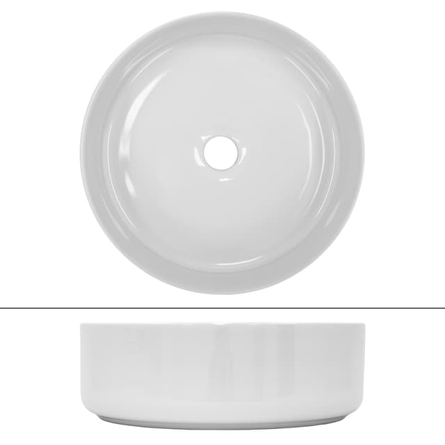ECD Germany Design tvättställshink Ø 355 x 120 mm, rund keramik