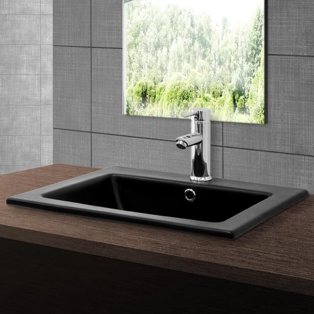ML-Design Sort mat keramisk vask 52,5x21x45 cm | Elgiganten