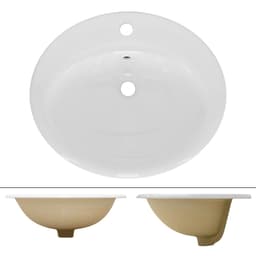ML-Design keramiskt handfat vit blank 57x19,5x48,5cm oval