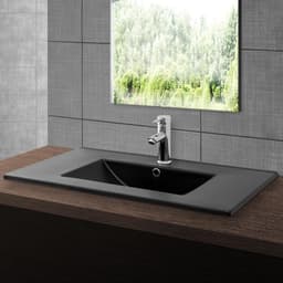 ML-Design Musta mattainen keraaminen pesuallas 81x17,5x47 cm kulmikas