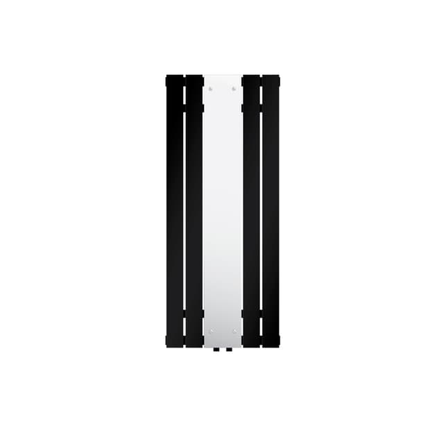 Badrumsradiator med spegel 1200x450 mm svart matt LuxeBath