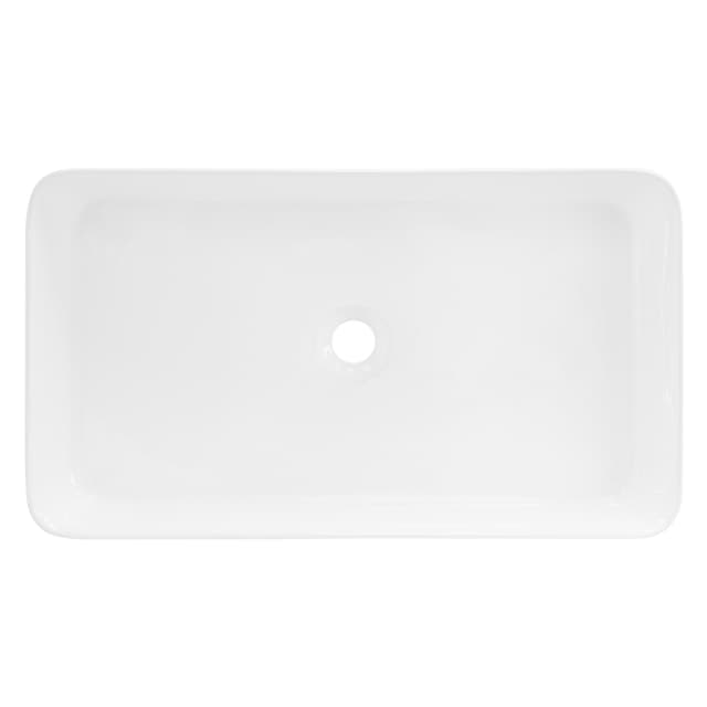 Firkantet håndvask uden overløb 68x38x12 cm hvid keramik ML-Design