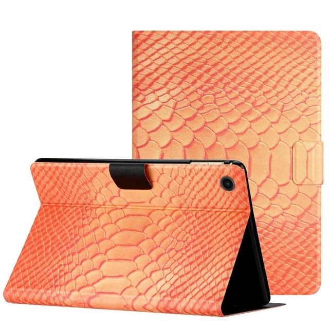 SKALO Samsung Tab A9 Croco PU-nahkainen Lompakkokotelo - Oranssi