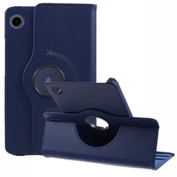 SKALO Samsung Tab A9 360 Litchi Flip Cover - Mørkeblå
