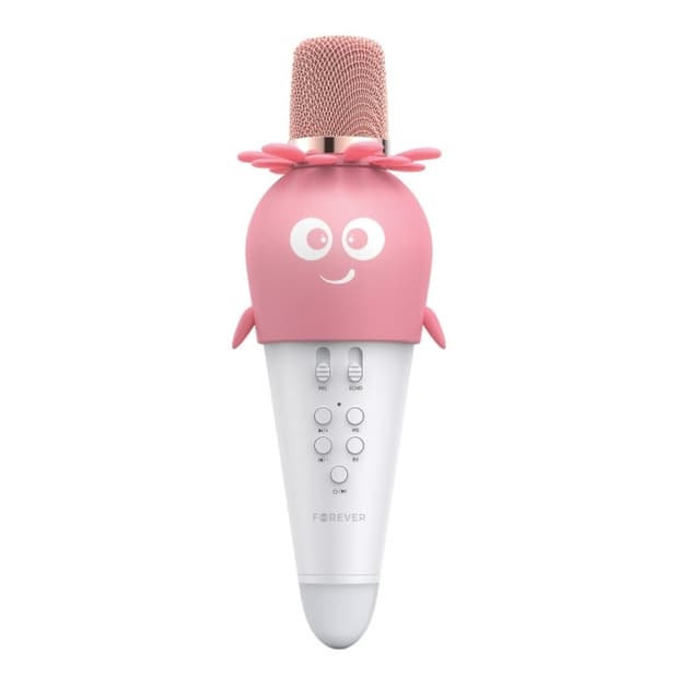 Forever AMS-200 Bluetooth-karaokemikrofon med højttaler, pink