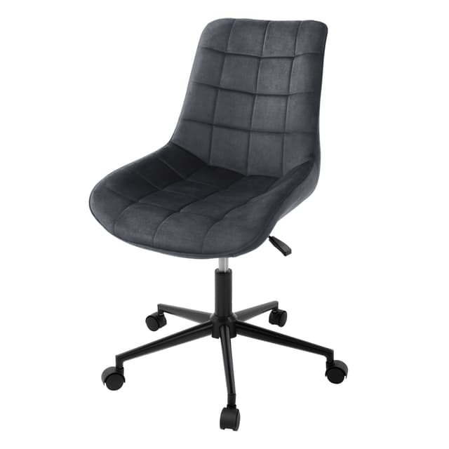 Kontorsstol grå med sammetsklädsel och metallram ML design