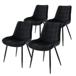 ML-Design Sæt med 4 spisebordsstole, sort, retrostil
