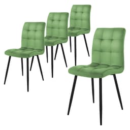 Matstol 4 st salvia sammet klädd med metallben ML-Design