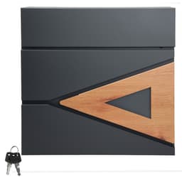 ML-Design brevlåda 37x36,5x11 cm antracit/trämönstrat stål