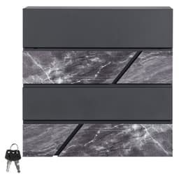 Brevlådan 37x36,5x11 cm antracit/svart marmor stål ML-Design