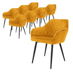 ML-Design Set om 8x Matstolar - Senap - Modern Stil