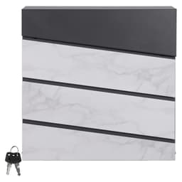Brevlådan 37x36,5x11 cm antracit/vit marmor stål ML-Design