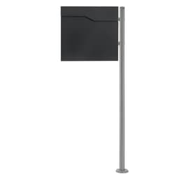 Postkasse på piedestal med avisrum 37x37x11 cm antracit