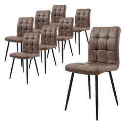 ML-Design Matstol set om 8 st Brown med metallben