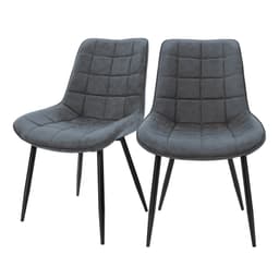 ML-Design 2 spisebordsstole med ryglæn, antracit med metalben