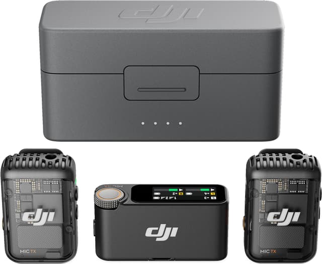DJI Mic 2 wireless transmitter, receiver og opladningsetui sæt (sort)