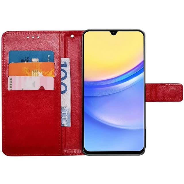 Lompakkokotelo 3-kortti Samsung Galaxy A15 - Punainen