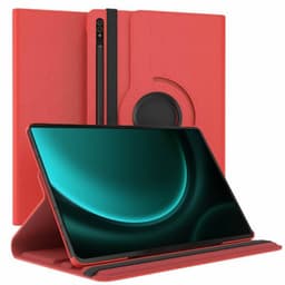 360° roterbar deksel Samsung Galaxy Tab S9 FE Plus - Rød