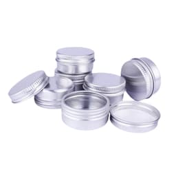 Aluminiumplåtburk med skruvlock 10 ml 15-pack Sølv