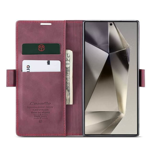 CaseMe Smart Magnet FlipCase Samsung Galaxy S24 Ultra - Vinrød