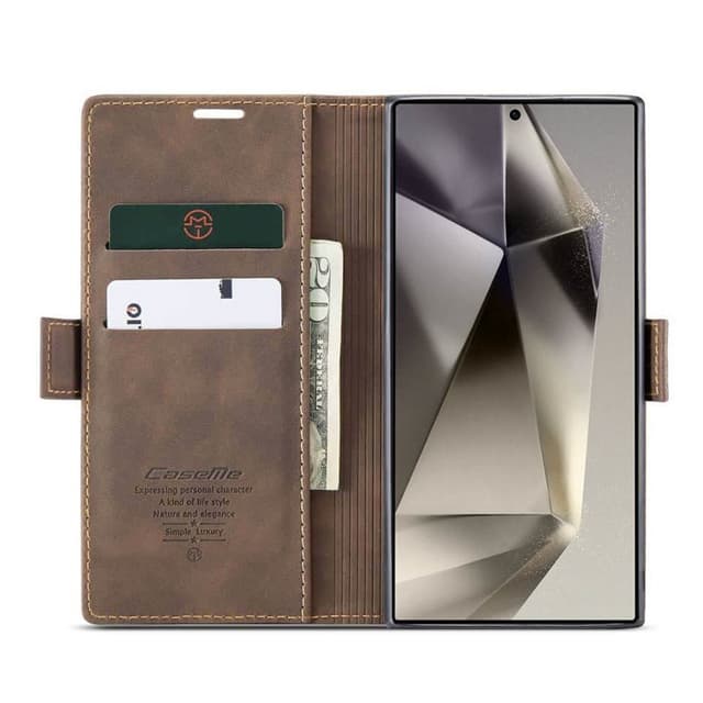 CaseMe Smart Magnet Flipdeksel Samsung Galaxy S24 Ultra - Coffee