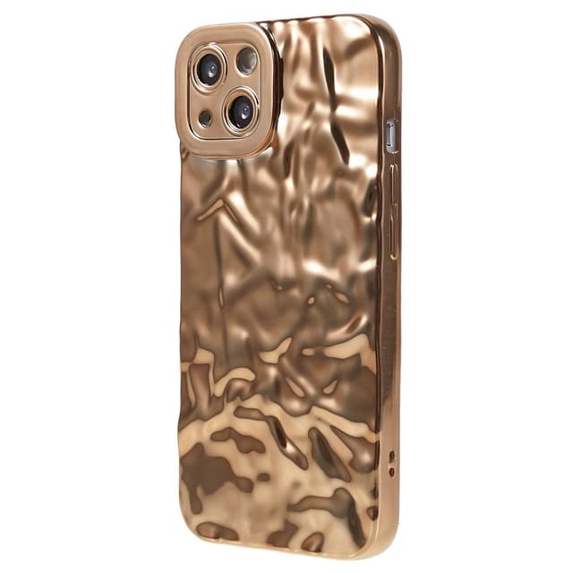 Til iPhone 15 TPU-deksel Elektrobelagt Rynket - Gull