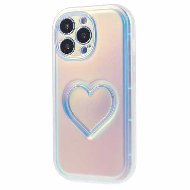 För iPhone 15 Pro Max Fodral Skal TPU 3D-effekt hjärtform