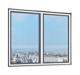 Vindusskjerm myggnett vindu mesh vindu med glidelås Hvit 150x130 cm