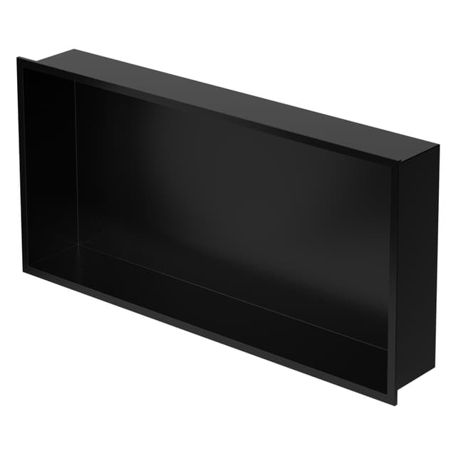 Brusekar 60x30 cm sort rustfrit stål