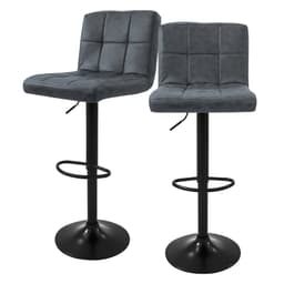 Barstol 2 stk. antracit kunstlæder, 63-83cm ML-Design