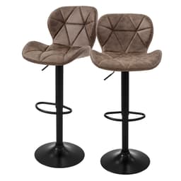 Barstol 2 delar brun konstläder, 59-79cm ML-Design