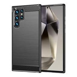 Børstet silikondeksel Samsung Galaxy S24 Ultra - Sort