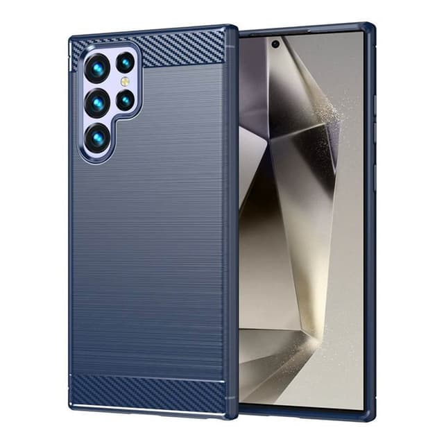 Børstet silikone cover Samsung Galaxy S24 Ultra - Blå