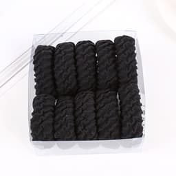 Elastiske hårbånd Scrunchy Hair Binder Tau 10-deler Sort