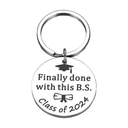 Nøglering i rustfrit stål - eksamensgave Endelig færdig med denne BS -1