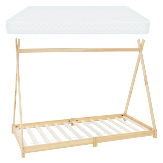ML-Design BäddTipi 90 x 200 cm med slitsad ram, natur