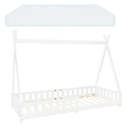 BedTipi Vit Fall Out träbädd Husbädd Furu 200x90cm