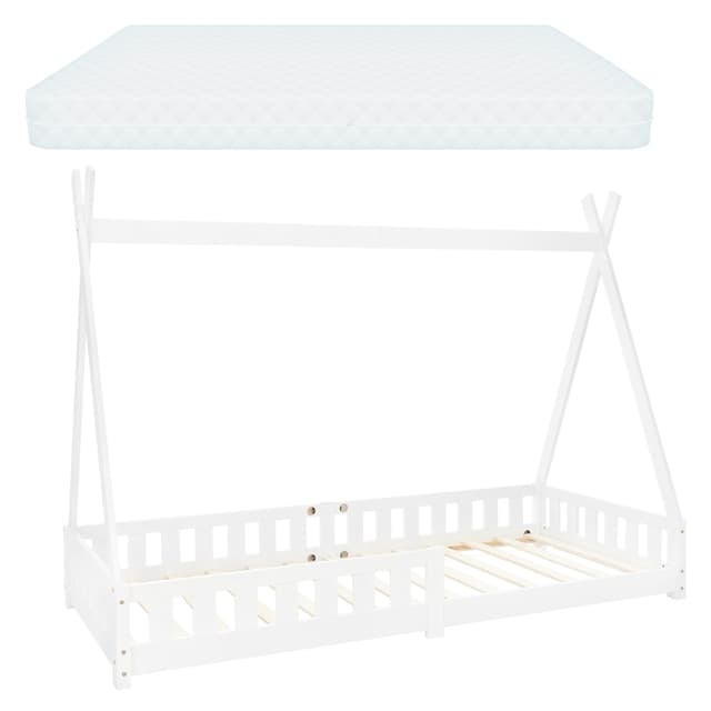 BedTipi Vit Fall Out träbädd Husbädd Furu 200x90cm